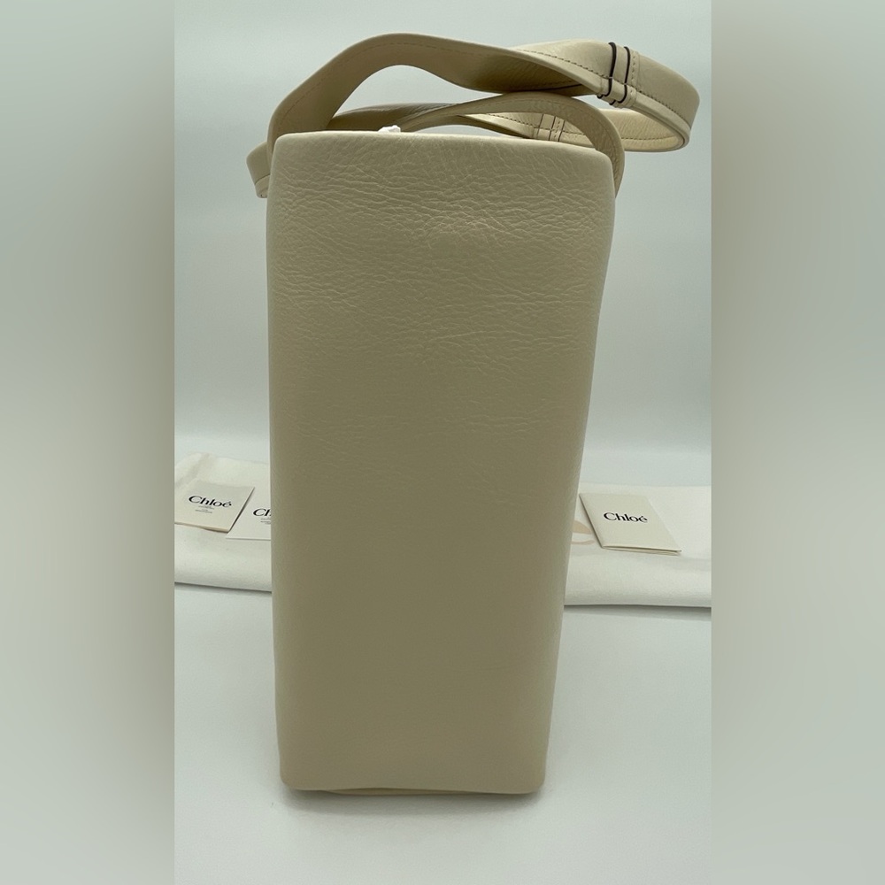 $2K NEW CHLOE LEATHER LOGO MEDIUM WOODY TOTE BAG PURSE AUTHENTIC NWT! - Picture 7 of 13
